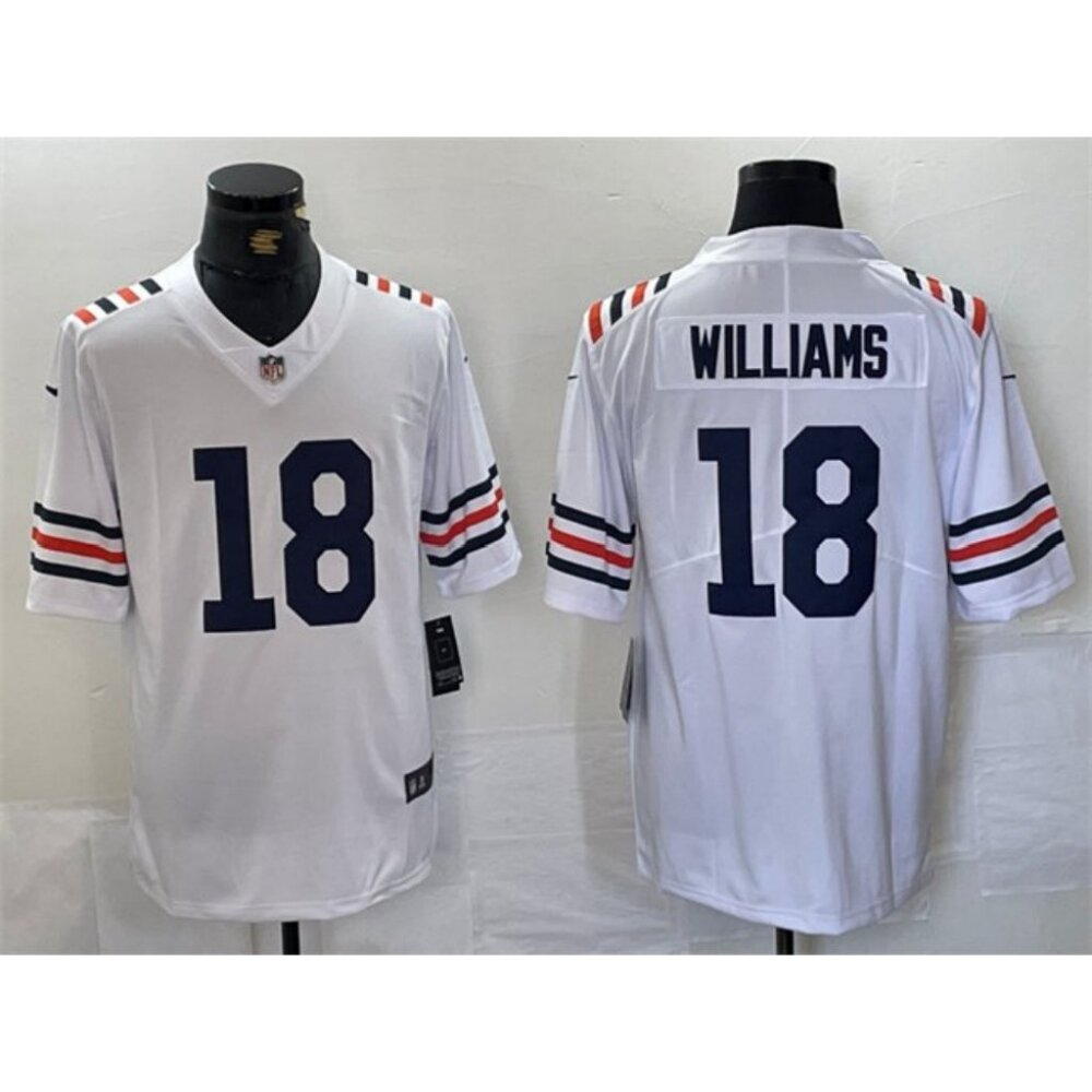 Mens Kids Youths  Caleb Williams White Vapor Stitched Jersey